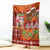 Hawaiian Christmas Blanket - Mele Kalikimaka Island Holiday Vibes - Red Orange