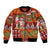 Hawaiian Christmas Bomber Jacket - Mele Kalikimaka Island Holiday Vibes - Red Orange