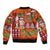 Hawaiian Christmas Bomber Jacket - Mele Kalikimaka Island Holiday Vibes - Red Orange