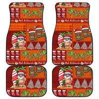 Hawaiian Christmas Car Mats - Mele Kalikimaka Island Holiday Vibes - Red Orange