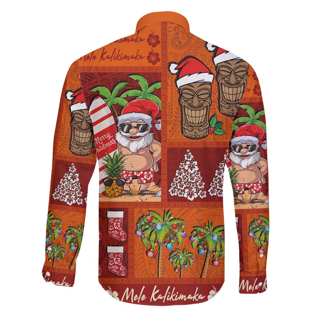 Hawaiian Christmas Family Matching Puletasi and Hawaiian Shirt - Mele Kalikimaka Island Holiday Vibes - Red Orange LT03 - Polynesian Pride