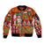 Hawaiian Christmas Sleeve Zip Bomber Jacket - Mele Kalikimaka Island Holiday Vibes - Red Orange