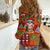 Hawaiian Christmas Women Casual Shirt - Mele Kalikimaka Island Holiday Vibes - Red Orange