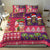 Hawaiian Christmas Bedding Set - Mele Kalikimaka Island Holiday Vibes - Pink Purple