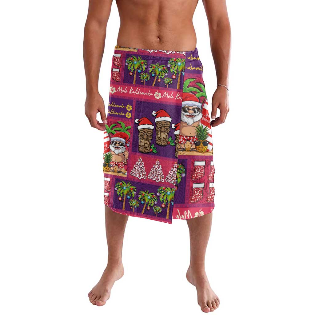 Hawaiian Christmas Lavalava - Mele Kalikimaka Island Holiday Vibes - Pink Purple