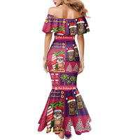 Hawaiian Christmas Mermaid Dress - Mele Kalikimaka Island Holiday Vibes - Pink Purple LT03 - Polynesian Pride