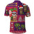 Hawaiian Christmas Polo Shirt - Mele Kalikimaka Island Holiday Vibes - Pink Purple