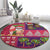 Hawaiian Christmas Round Carpet - Mele Kalikimaka Island Holiday Vibes - Pink Purple