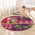 Hawaiian Christmas Round Carpet - Mele Kalikimaka Island Holiday Vibes - Pink Purple