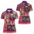 Hawaiian Christmas Women Polo Shirt - Mele Kalikimaka Island Holiday Vibes - Pink Purple