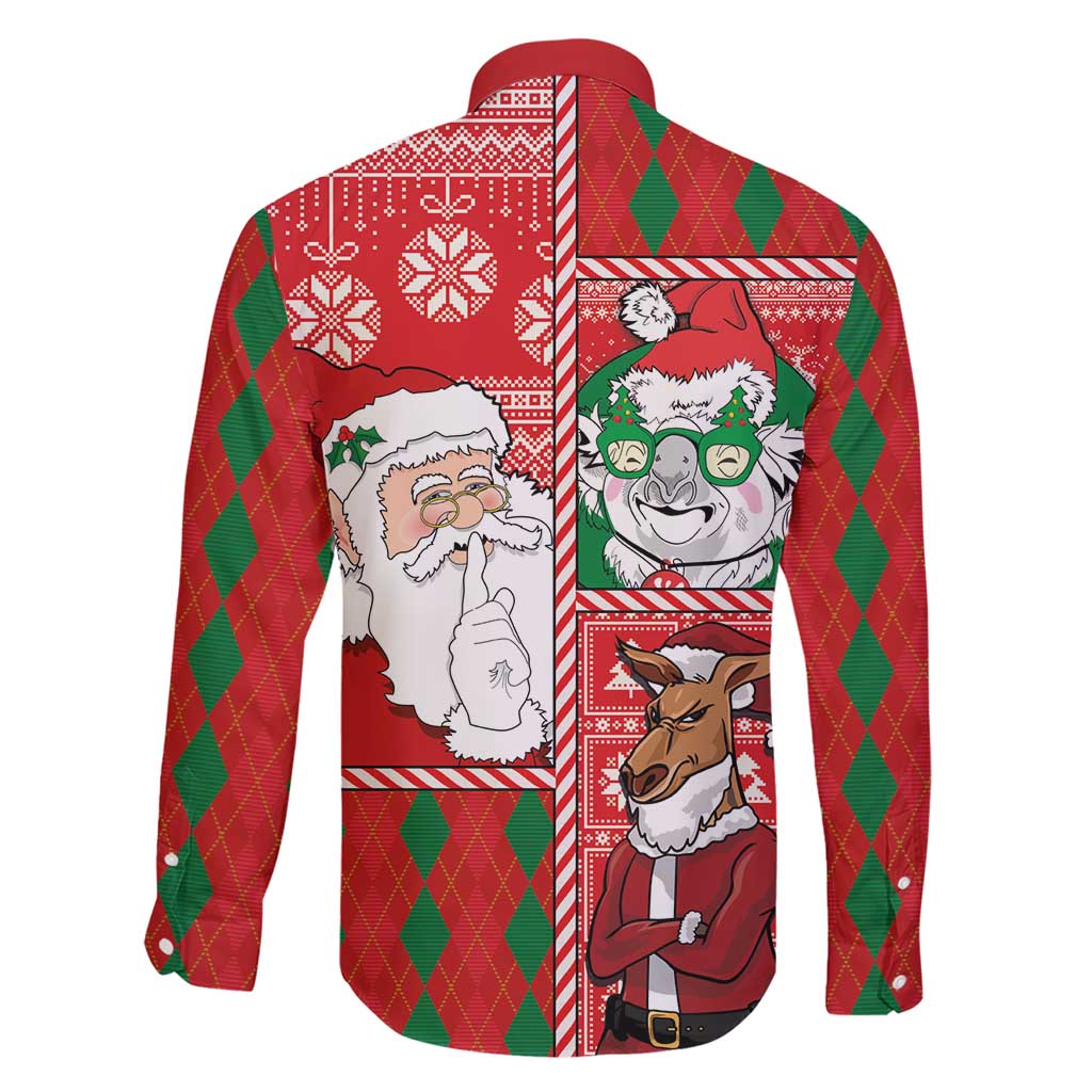 Australian Christmas Family Matching Short Sleeve Bodycon Dress and Hawaiian Shirt - Santa Koala Kangaroo and Holiday Cheer LT03 - Polynesian Pride