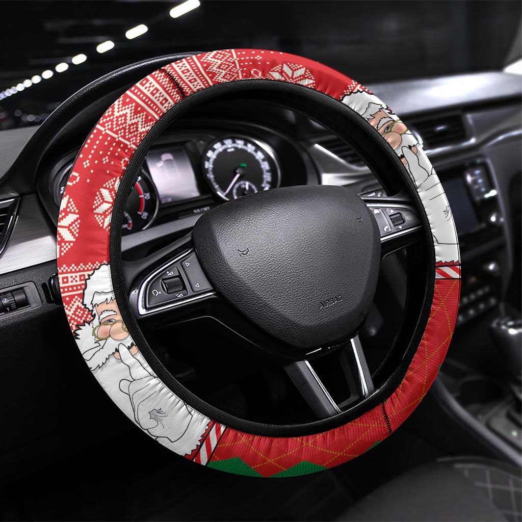 Australian Christmas Steering Wheel Cover - Santa Koala Kangaroo and Holiday Cheer