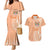 Bula Fiji Couples Matching Mermaid Dress and Hawaiian Shirt Tropical Flower and Tapa Pattern Peach Fuzz Color LT03 Peach Fuzz - Polynesian Pride