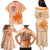 Bula Fiji Family Matching Puletasi Dress and Hawaiian Shirt Tropical Flower and Tapa Pattern Peach Fuzz Color LT03 - Polynesian Pride