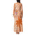 Bula Fiji Family Matching Tank Maxi Dress and Hawaiian Shirt Tropical Flower and Tapa Pattern Peach Fuzz Color LT03 - Polynesian Pride