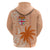 Bula Fiji Hoodie Tropical Flower and Tapa Pattern Peach Fuzz Color LT03 - Polynesian Pride