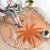 Bula Fiji Round Carpet Tropical Flower and Tapa Pattern Peach Fuzz Color LT03 - Polynesian Pride