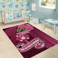 Fiji Adi Cakobau School Area Rug Tropical Flower and Tapa Pattern LT03 - Polynesian Pride