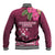 Fiji Adi Cakobau School Baseball Jacket Tropical Flower and Tapa Pattern LT03 - Polynesian Pride
