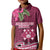 Fiji Adi Cakobau School Kid Polo Shirt Tropical Flower and Tapa Pattern LT03 Kid Pink - Polynesian Pride