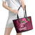 Fiji Adi Cakobau School Leather Tote Bag Tropical Flower and Tapa Pattern LT03 - Polynesian Pride