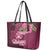 Fiji Adi Cakobau School Leather Tote Bag Tropical Flower and Tapa Pattern LT03 - Polynesian Pride