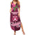 Fiji Adi Cakobau School Summer Maxi Dress Tropical Flower and Tapa Pattern LT03 Women Pink - Polynesian Pride