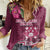 Fiji Adi Cakobau School Women Casual Shirt Tropical Flower and Tapa Pattern LT03 Female Pink - Polynesian Pride