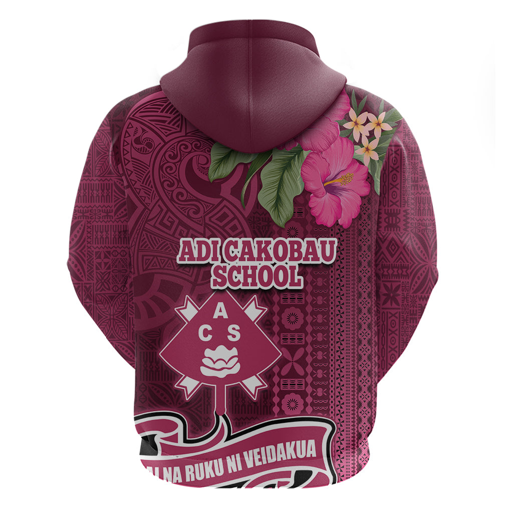 Fiji Adi Cakobau School Zip Hoodie Tropical Flower and Tapa Pattern LT03 - Polynesian Pride