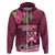 Fiji Adi Cakobau School Zip Hoodie Tropical Flower and Tapa Pattern LT03 Zip Hoodie Pink - Polynesian Pride