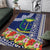 Fiji Natabua High School Area Rug Tropical Flower and Tapa Pattern Blue Style LT03 Blue - Polynesian Pride