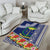 Fiji Natabua High School Area Rug Tropical Flower and Tapa Pattern Blue Style LT03 - Polynesian Pride