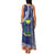 Fiji Natabua High School Family Matching Tank Maxi Dress and Hawaiian Shirt Tropical Flower and Tapa Pattern Blue Style LT03 - Polynesian Pride