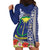 Fiji Natabua High School Hoodie Dress Tropical Flower and Tapa Pattern Blue Style LT03 - Polynesian Pride