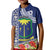 Fiji Natabua High School Kid Polo Shirt Tropical Flower and Tapa Pattern Blue Style LT03 Kid Blue - Polynesian Pride
