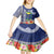 Fiji Natabua High School Kid Short Sleeve Dress Tropical Flower and Tapa Pattern Blue Style LT03 - Polynesian Pride