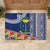 Fiji Natabua High School Rubber Doormat Tropical Flower and Tapa Pattern Blue Style LT03 - Polynesian Pride
