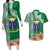 Fiji Natabua High School Couples Matching Long Sleeve Bodycon Dress and Hawaiian Shirt Tropical Flower and Tapa Pattern Green Style LT03 Green - Polynesian Pride