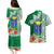 Fiji Natabua High School Couples Matching Puletasi Dress and Hawaiian Shirt Tropical Flower and Tapa Pattern Green Style LT03 - Polynesian Pride