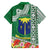 Fiji Natabua High School Family Matching Puletasi Dress and Hawaiian Shirt Tropical Flower and Tapa Pattern Green Style LT03 - Polynesian Pride