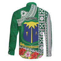 Fiji Natabua High School Family Matching Tank Maxi Dress and Hawaiian Shirt Tropical Flower and Tapa Pattern Green Style LT03 - Polynesian Pride