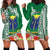 Fiji Natabua High School Hoodie Dress Tropical Flower and Tapa Pattern Green Style LT03 - Polynesian Pride