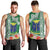 Fiji Natabua High School Men Tank Top Tropical Flower and Tapa Pattern Green Style LT03 - Polynesian Pride
