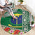 Fiji Natabua High School Round Carpet Tropical Flower and Tapa Pattern Green Style LT03 - Polynesian Pride