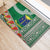 Fiji Natabua High School Rubber Doormat Tropical Flower and Tapa Pattern Green Style LT03 - Polynesian Pride