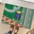 Fiji Natabua High School Rubber Doormat Tropical Flower and Tapa Pattern Green Style LT03 - Polynesian Pride