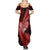 New Zealand Valentine Day Summer Maxi Dress Aotearoa Warrior and Woman Love Story Silver Fern Koru Red Style LT03 - Polynesian Pride