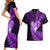 New Zealand Valentine Day Couples Matching Short Sleeve Bodycon Dress and Hawaiian Shirt Aotearoa Warrior Love Story Silver Fern Koru Purple Style LT03 - Polynesian Pride