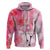 Hawaiian Cocktail Valentine Day Hoodie Hibiscus Kakau Pattern Pink Version LT03 Zip Hoodie Pink - Polynesian Pride