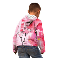 Hawaiian Cocktail Valentine Day Kid Hoodie Hibiscus Kakau Pattern Pink Version LT03 - Polynesian Pride